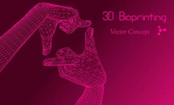 Vektör HiTech Biyoteknoloji Bilimsel Konsepti - 3B Biyobaskının Amblemi 