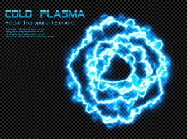 Blue Cold Plasma Energy Ball Transparent Vector Nonthermal Plasm Ravel — Vector de stock