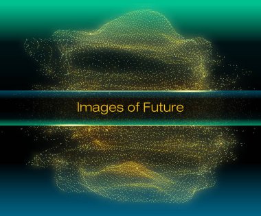Vector Futuristic Concept  - Hi Tech Scientific Background -  Quantum Interactions, Entropy, Graviton Particles, Virtual Reality, AI etc clipart