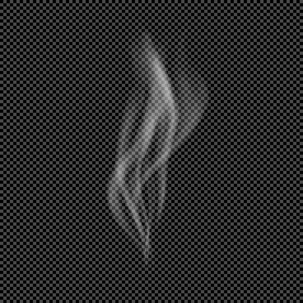 透明な背景に隔離された喫煙からの煙の白い流れ 蒸気のトリクルであるフメのベクトルコラム — ストックベクタ