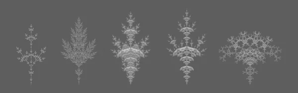 Uppsättning Vector Dendritic Self Contacting Design Växtliknande System Matematisk Modell — Stock vektor