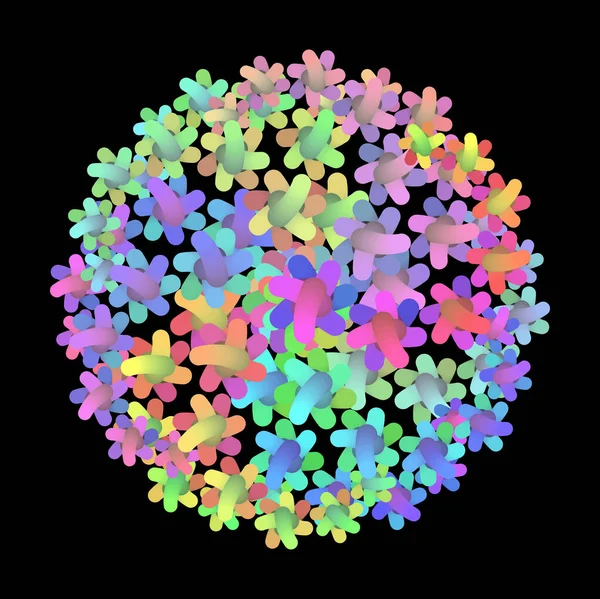 Vektor Rainbow Flower Ball Pozadí Abstraktní Kreativní Sršící Design — Stockový vektor