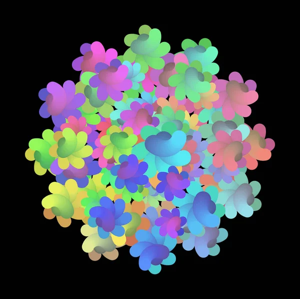 Vektor Versicolor Flower Clew Pozadí Abstraktní Chaotický Půlměsíc Design — Stockový vektor
