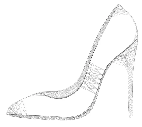 Vector Cobweb Art Stiletto Generative Art Network Pump Concept Openwork - Stok Vektor