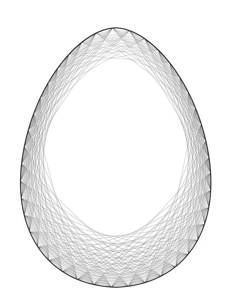 Vektorové Cobweb Art Egg Shape Generative Art Network Concept Openwork — Stockový vektor