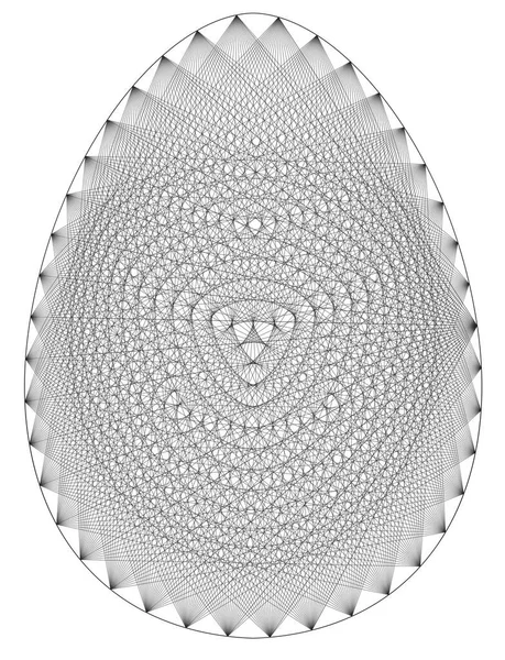 Vector Cobweb Art Egg Shape Generative Art Network Concept Openwork — Stock Vector