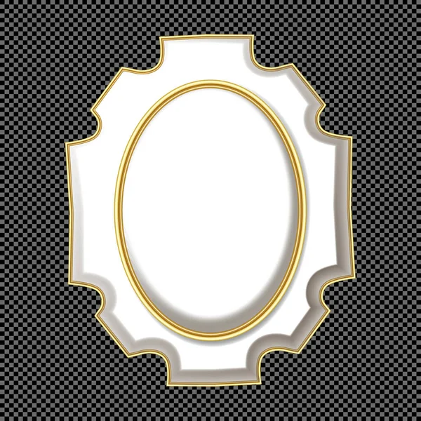 Vector Beautiful White and Gold Antique Cartouche - Classical Plaster Shield Design — Stock Illustration Vector Beautiful White Gold Antique Cartouche Classical Plaster Shield Design Royalty Free Stock Illustrations