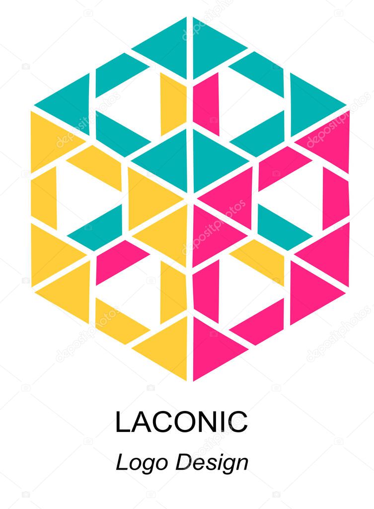 Vector Bright Laconic Snowflake Logotype - Geometric Logo Concept Design