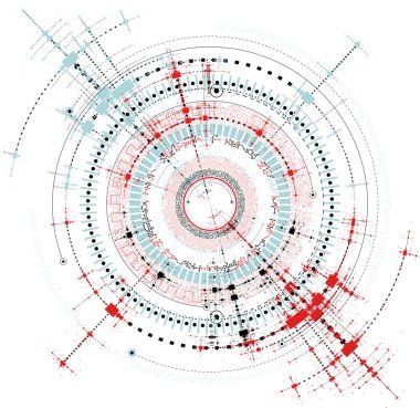 Vektör HiTech Elemanı - Teknoloji Diyagramı Konsepti - Vektör Grafik Şablonu 