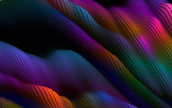 Voxel Κυματοειδές Ανάγλυφο Τοπίο Pixel Τέχνη Κόσμο Τούβλο Ισομετρική Κυματοειδές — Διανυσματικό Αρχείο