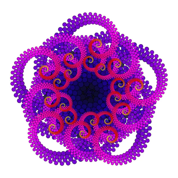 Vector Twirl Mandala Art Openwork Radial Symetria Kwitnący Wzór — Wektor stockowy