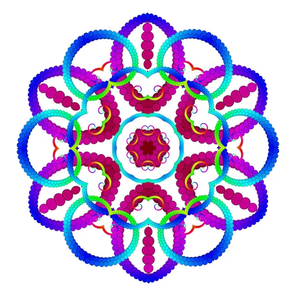 Arte Mandala Ornamental Delicado Vectorial Para Meditación Simetría Radial Seis — Vector de stock