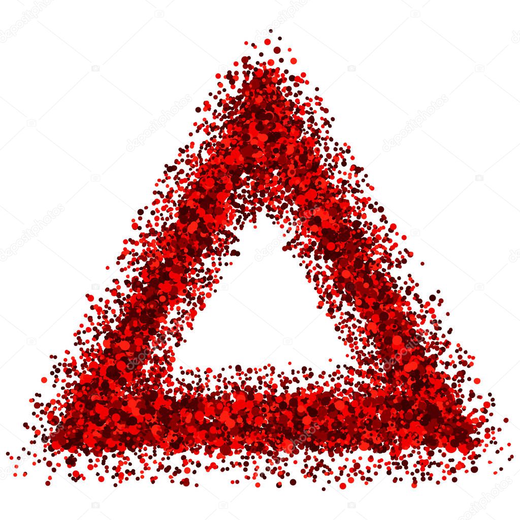 Dotted triangle for design project    - 3D illusion  -  vector illustration 