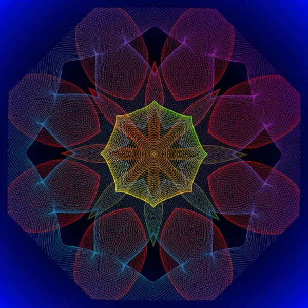 Glühend Gewelltes Mandala Vektorillustration — Stockvektor