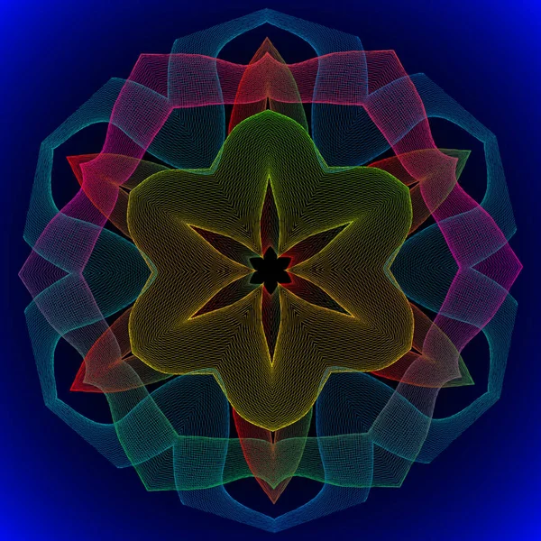 Mandala Ondulado Brillante Ilustración Vectorial — Archivo Imágenes Vectoriales