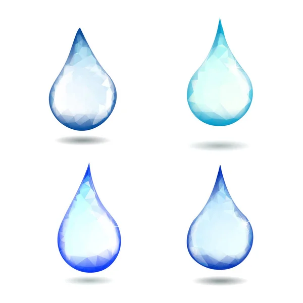 Färskvatten Clear Drop Vektor Set — Stock vektor