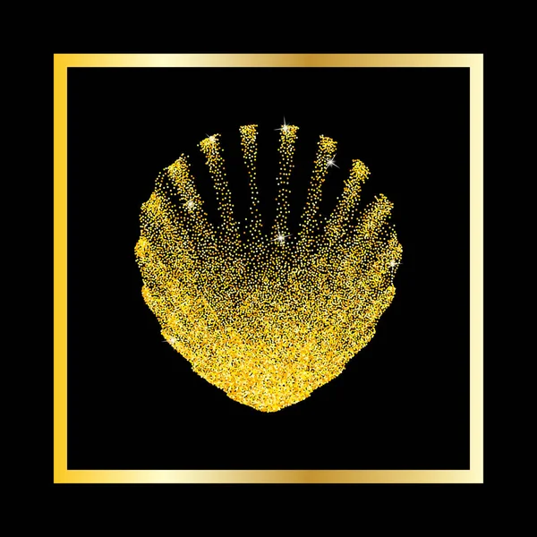 Dotted Scallop Shell Vector Illustration Royalty Free Stock Vectors