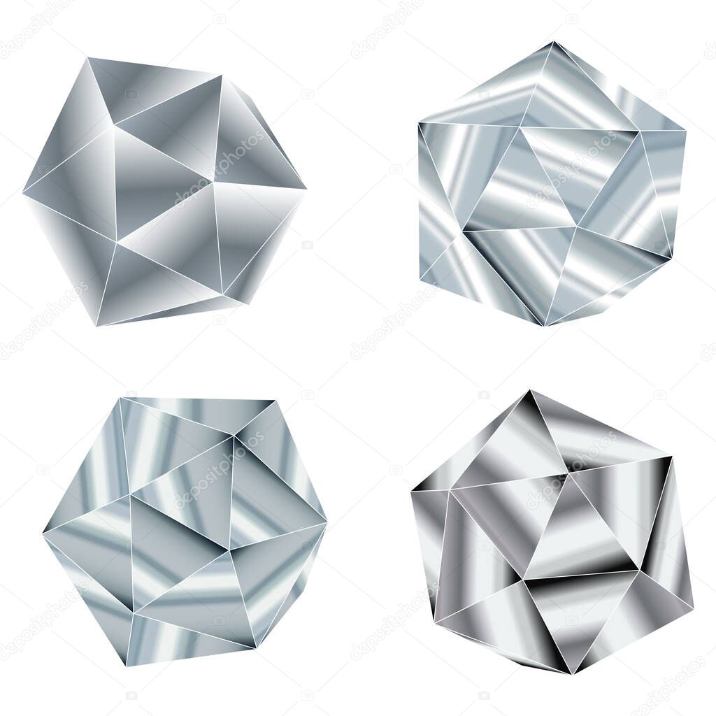 Set  of polyhedrons - vector illustration 