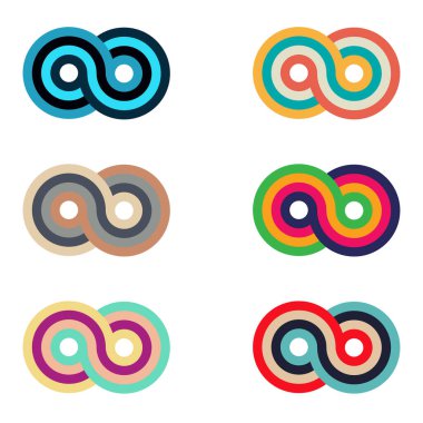 Tasarım projesi için sekiz şekilli ögeler - vektör illüstrasyonu 