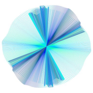 Dalga asimetrik roset - vektör illüstrasyonu