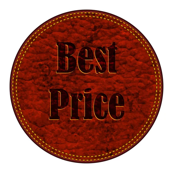 Tag Couro Melhor Preço Ilustração Vetorial — Vetor de Stock