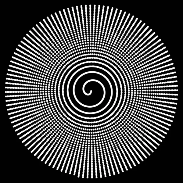 Espiral Inclinada Sobre Negro Ilustración Vectorial — Vector de stock