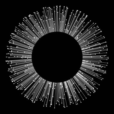 Siyah vektör illüstrasyonunda tasarım projesi için ışın halkası 