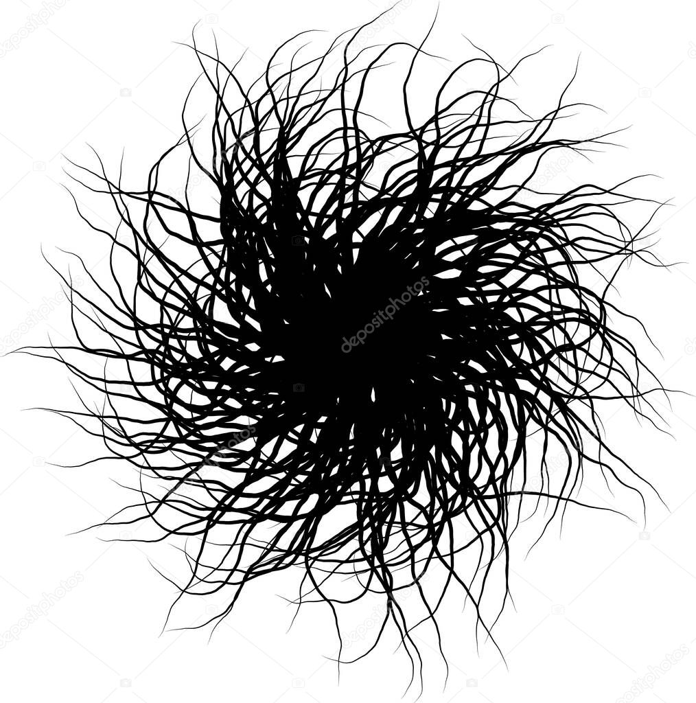 Round shaggy wad  - vector illustration