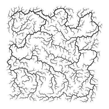 Siyah vektör illüstrasyonunda tasarım projesi için çatlaklar 