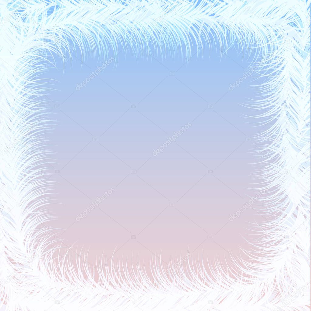 Winter frost frame  - vector illustration 