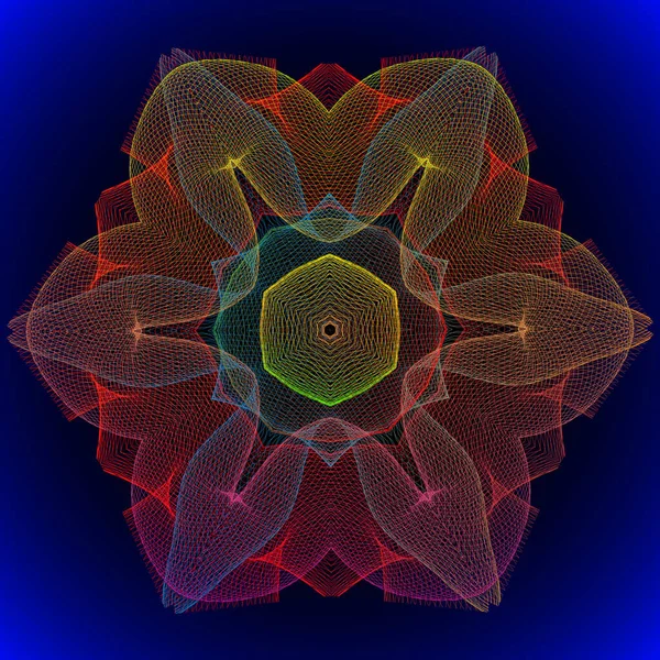 Glödande Vinkade Mandala Vektor Illustration — Stock vektor