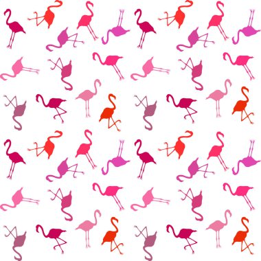 Pembe flamingo ile sürekli desen - vektör illüstrasyonu 
