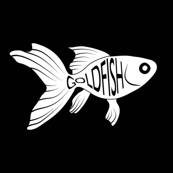 Goldfish Ilustración Del Contorno Vectorial — Archivo Imágenes Vectoriales