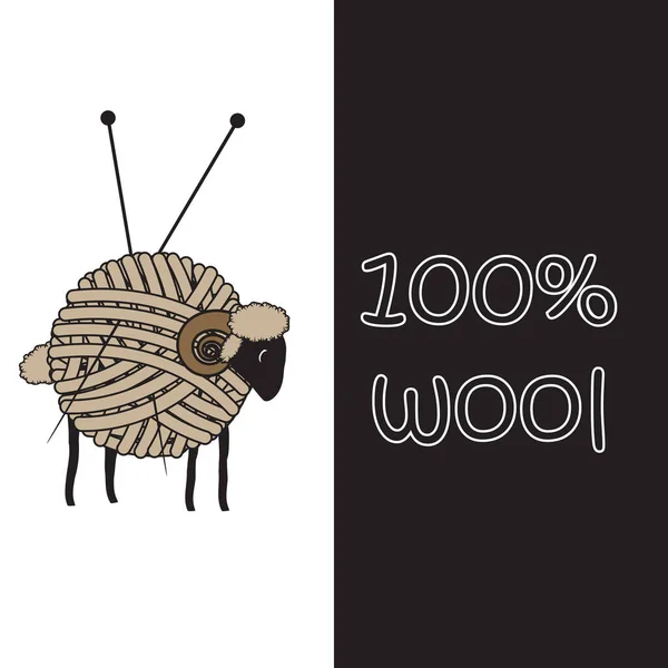 100 Schapenwol Vector Illustratie — Stockvector