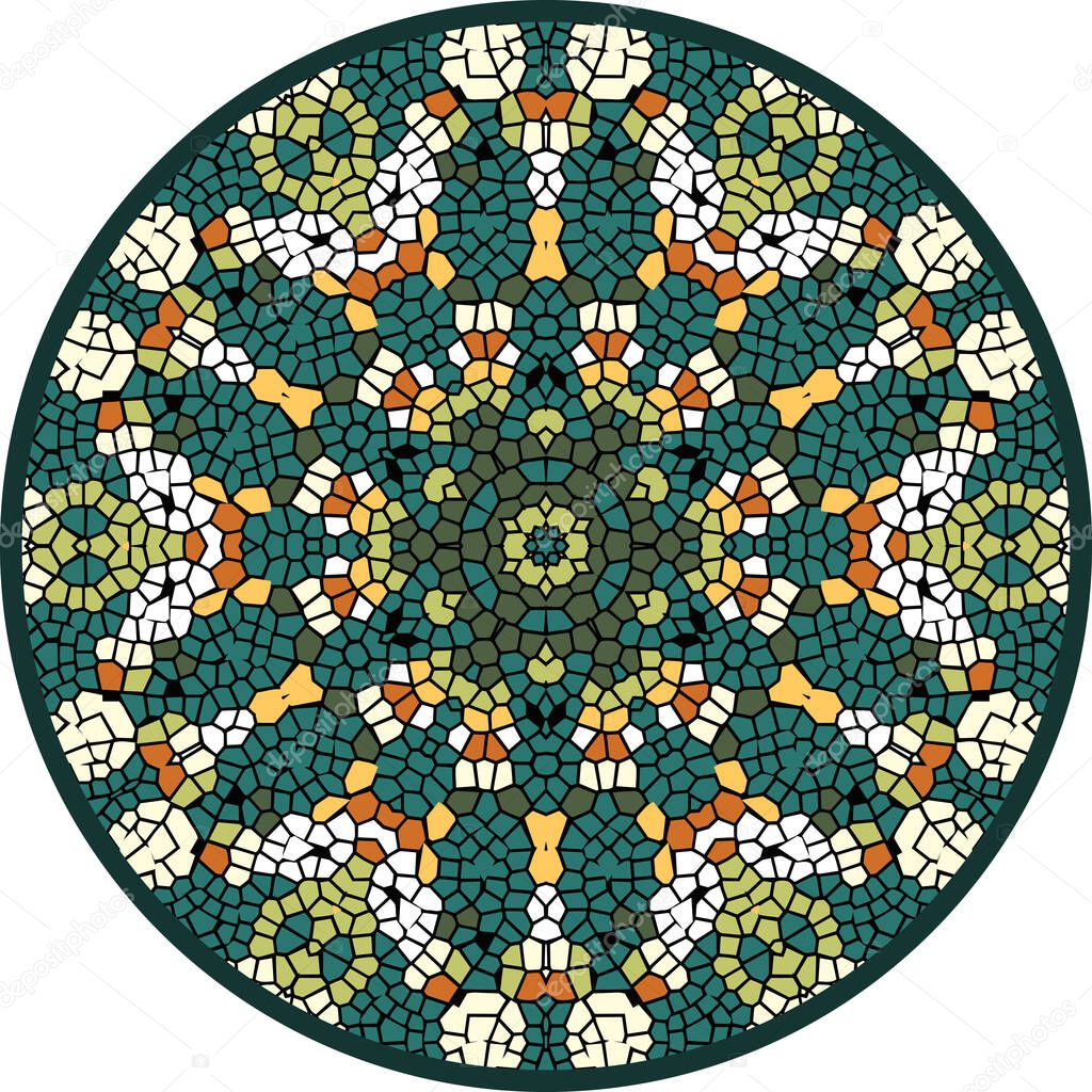 Round majolica mosaic  - vector illustration 