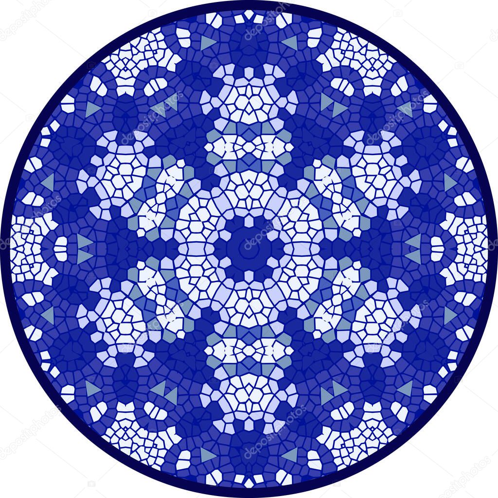 Round majolica mosaic  - vector illustration 