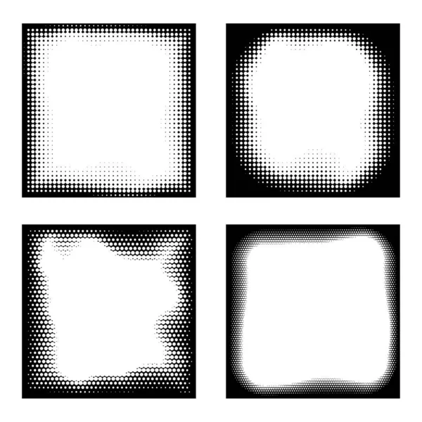 Old Fashioned Halftone Frames — Stock Vector