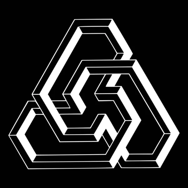 Geometrische Driehoek Figuur Voor Ontwerp Project Zwart — Stockvector
