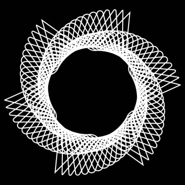 Siyah üzerine tasarım projesi için Epicycloid vektör figürü