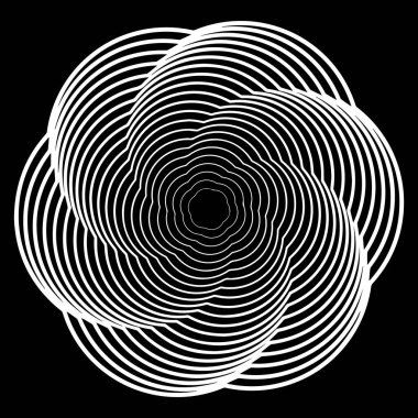 Siyah üzerine tasarım projesi için Epicycloid vektör figürü