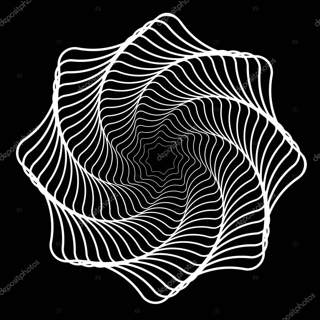 Epicycloid vector figure for design project on black