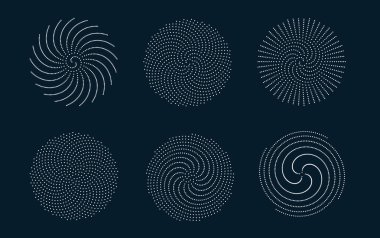 Mathematical morphology - visualization of phyllotaxis spiral types - code of nature - vector concept of mathematical function clipart