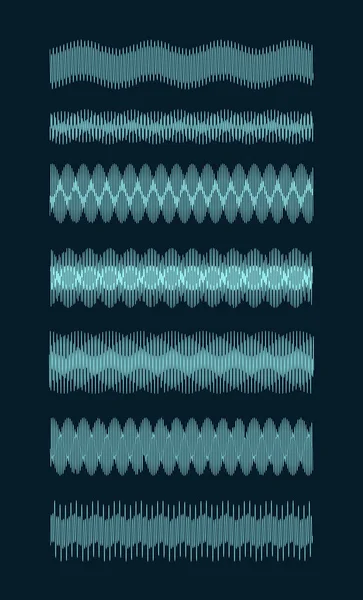 Karmaşık Harmonik Sinüs Dalga Diyagramı Akustik Dalga Türlerinin Görselleştirilmesi Sesin — Stok Vektör
