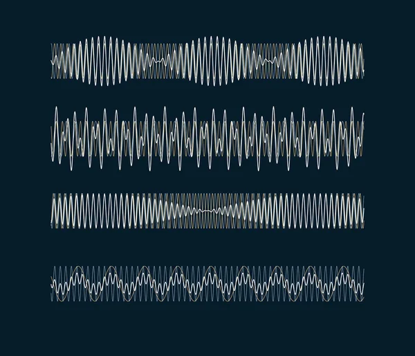 Отримані Гармонічні Синусоїди Візуалізація Типів Акустичних Хвиль Природа Звуку Векторна — стоковий вектор
