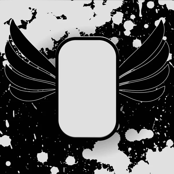 Shabby Grunge Rock Banner Alato — Vettoriale Stock