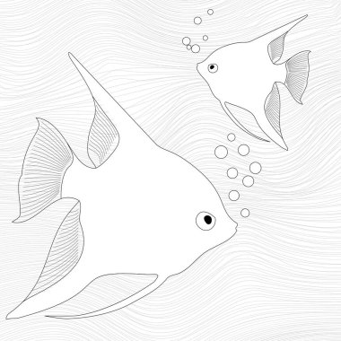 Vektör akvaryum balığı melek balığı