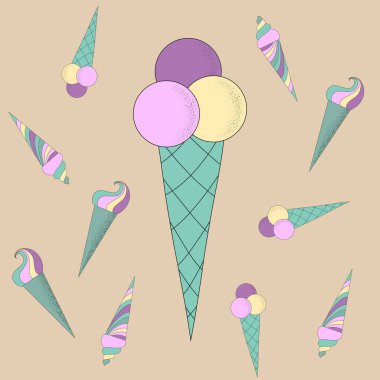 Tatlı dondurma boynuzları.