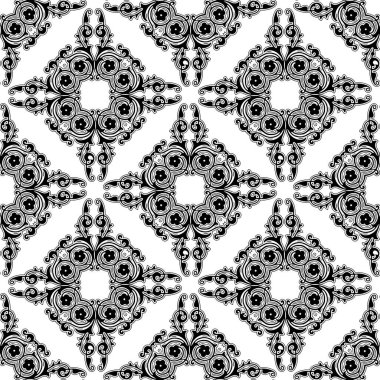 Vektör damaske deseni tekrarlanıyor