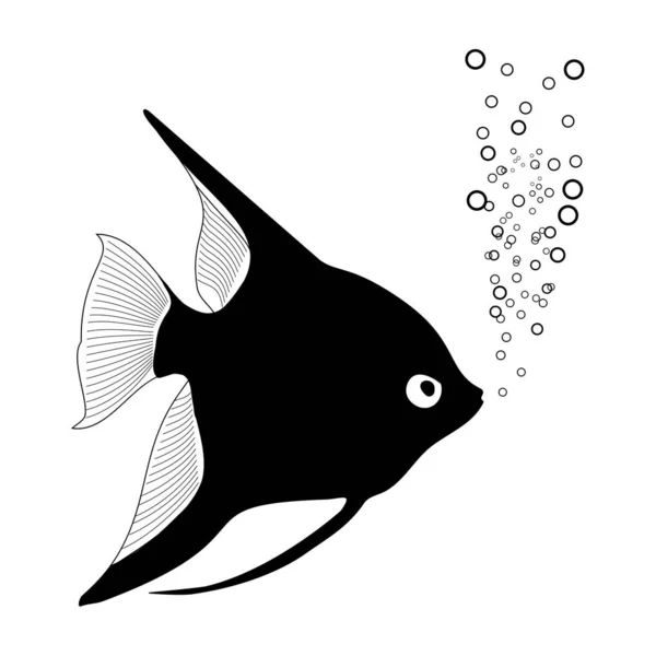 Vector Peces Acuario Angelfish — Archivo Imágenes Vectoriales