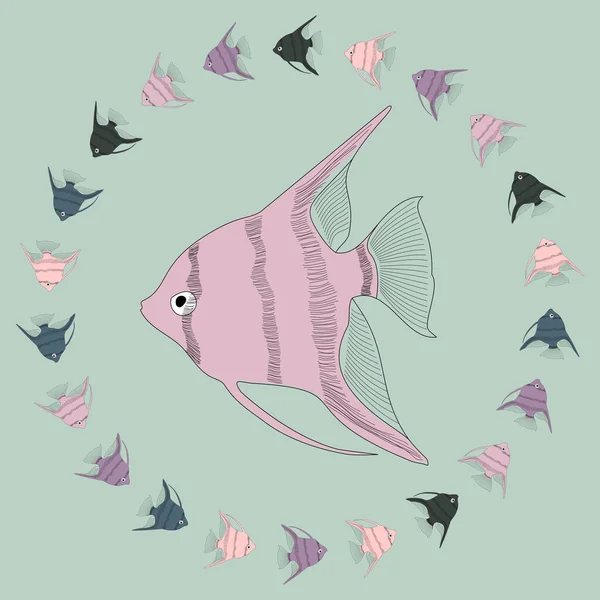 Aquarium Vecteur Poisson Angélique — Image vectorielle